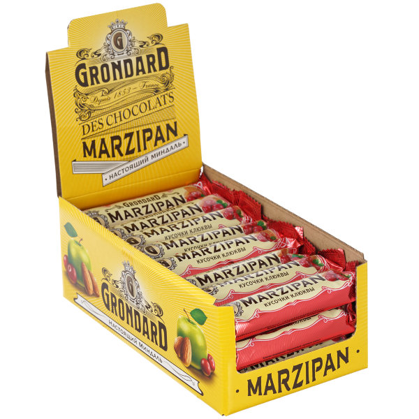 №1 TM Grondard     (8415) Батончики глазированные Марципановые Клюква, (24шт по 50г)    в Сатке