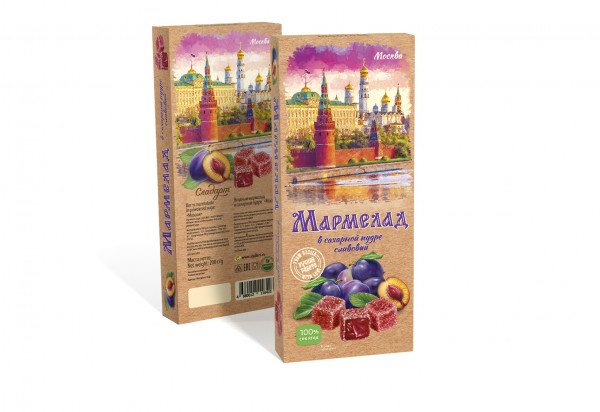 №2 Сладарт Мармелад Сливовый МОСКВА в сахарной пудре (642), 200г   в Сатке