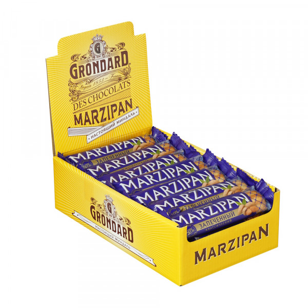 №1 TM Grondard   (11161) Батончики НЕглазированные Марципановые Запечённые, (28шт по 40г)    в Сатке