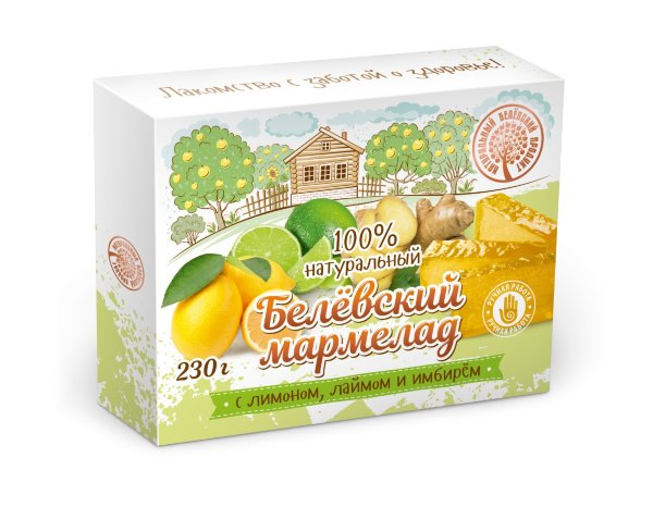 №2 Мармелад белевский "Лимон-лайм-имбирь" 230г  в Сатке